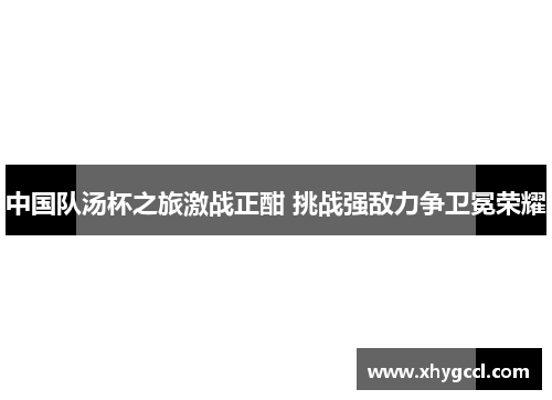 中国队汤杯之旅激战正酣 挑战强敌力争卫冕荣耀